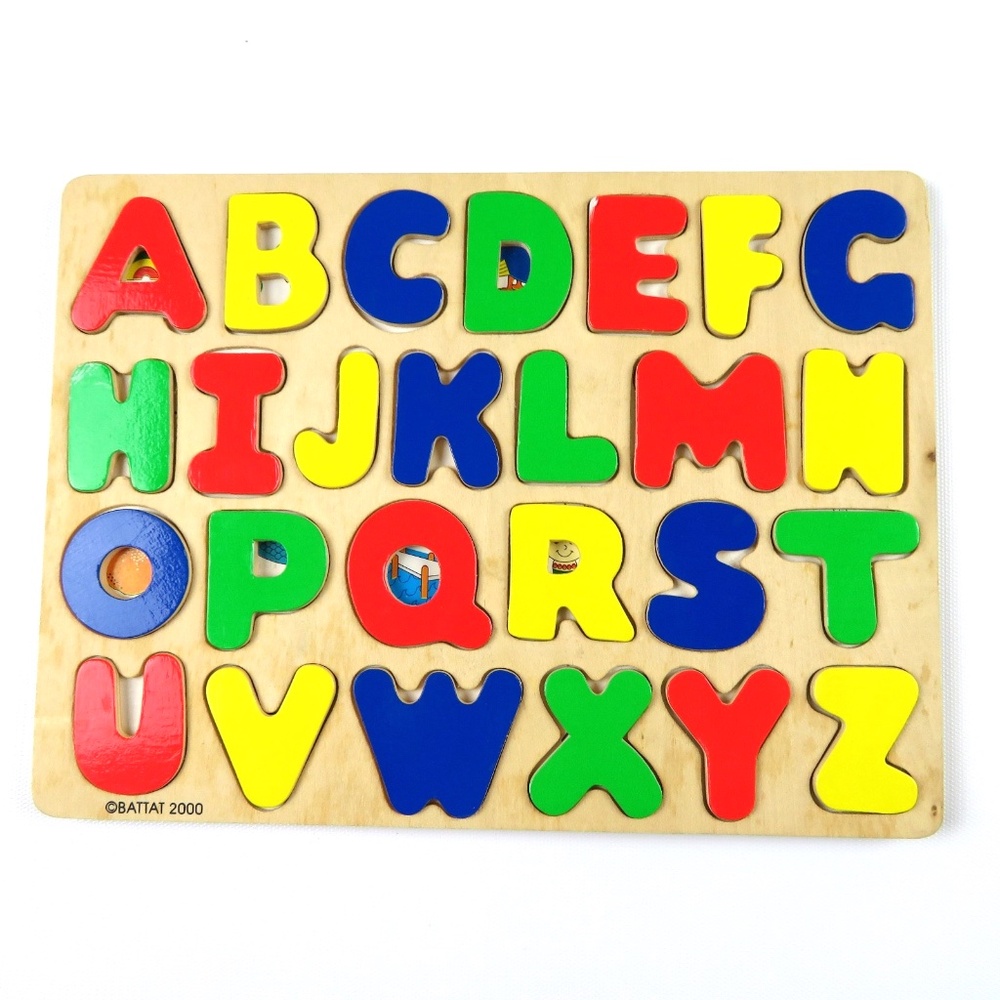 Vtg ABC wood puzzle IN FRENCH